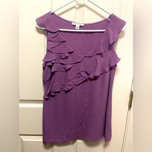 Banana Republic Sleeveless Top, Ruffled Purple